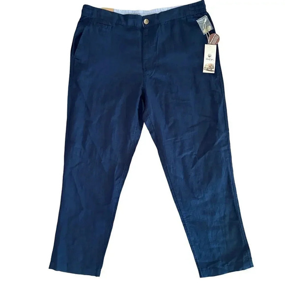 NWT Panama Jack men’s Linen Blend Navy Blue Pants size XL - Picture 3 of 8